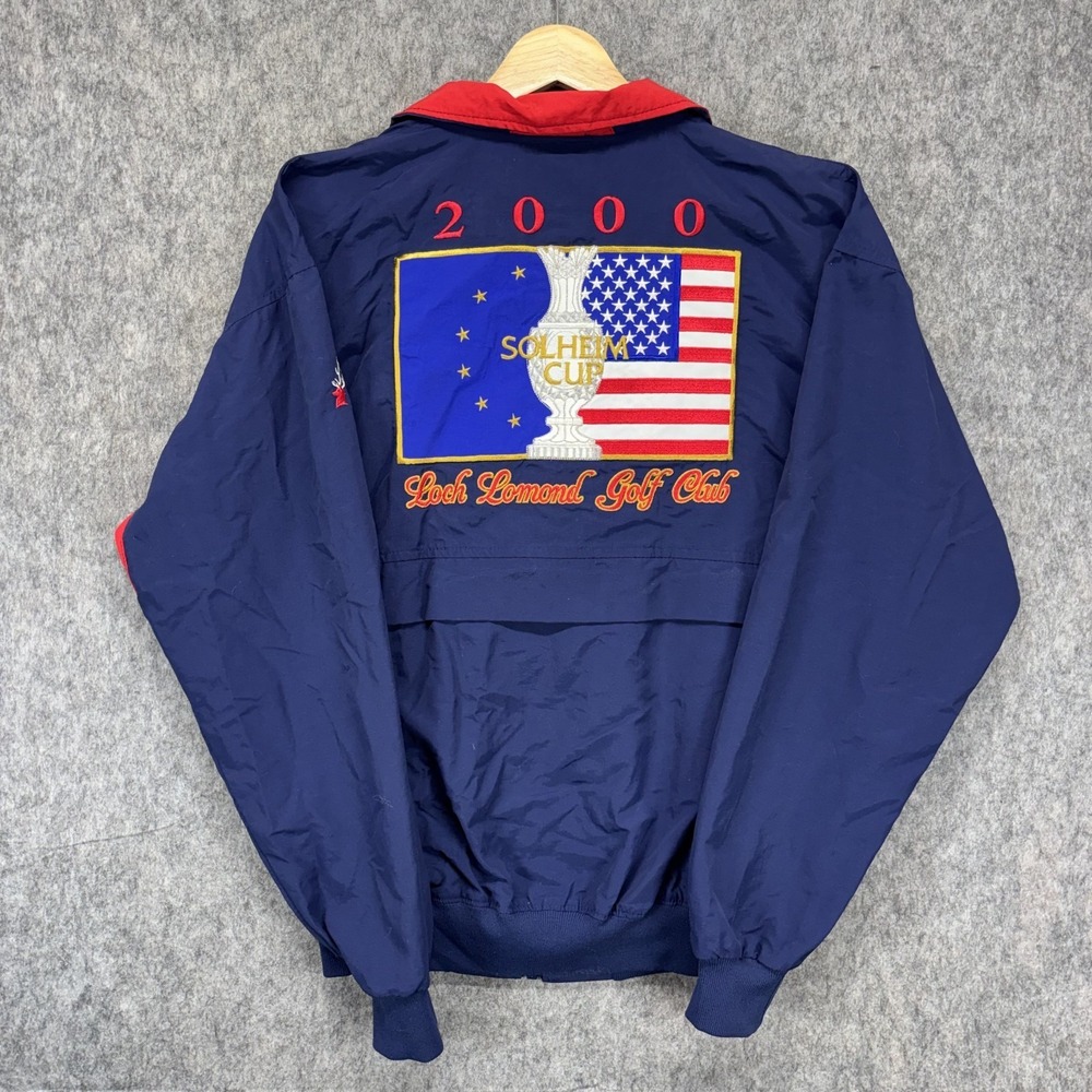 Vintage Loch Lomond Golf Windbreaker Jacket Men's Small Solheim Cup 2000 Blue Uk